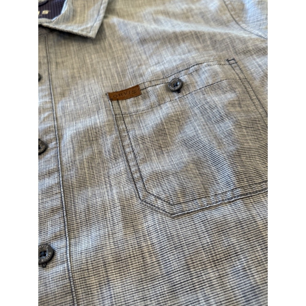 Orvis short Sleeve Shirt Mens XL (46-48) Blue Fishing Pocket Button Up - Picture 3 of 6